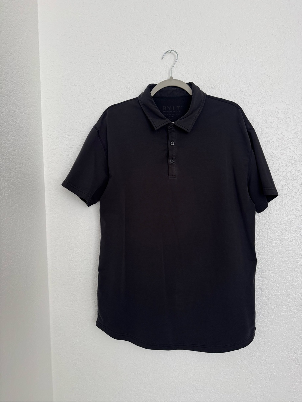 BYLT Basics Black Short-Sleeve Polo